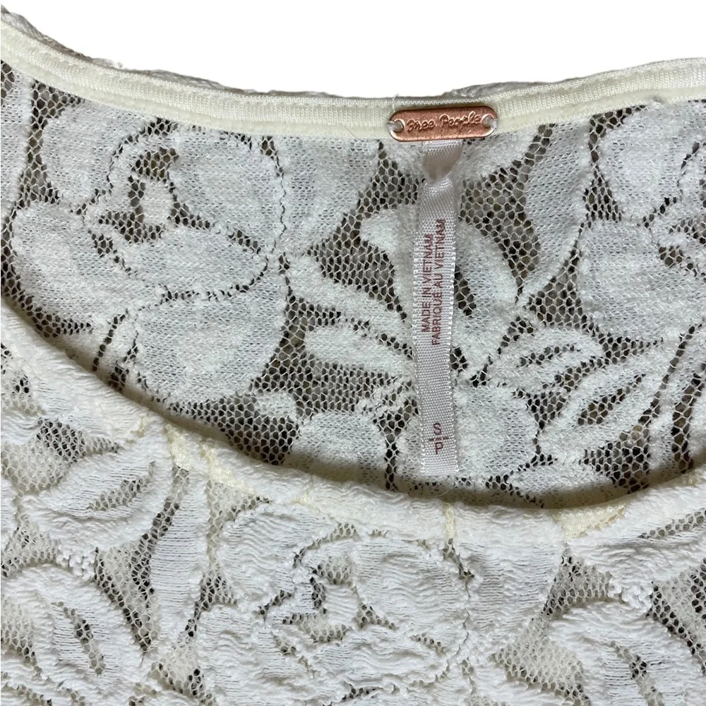 Free People “Miles of Lace” Cream Fit & Flare Dress